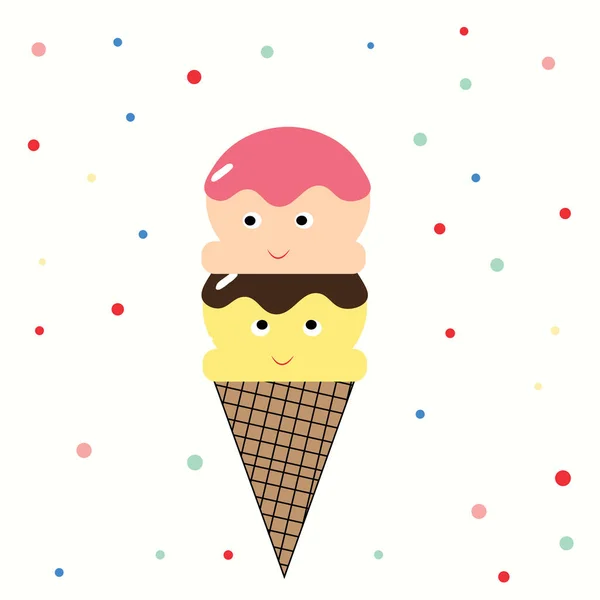 カラフルなアイスクリームのイラスト — ストック写真