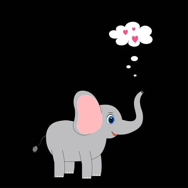 Lindo Elefante Ilustración Guardería Decoración Cartel — Foto de Stock