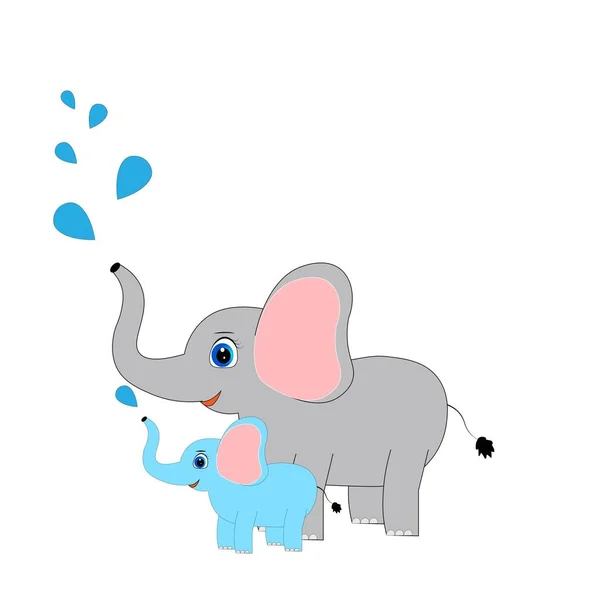 Cute Elephant Illustration Nursery Decor Poster — Stock Photo, Image