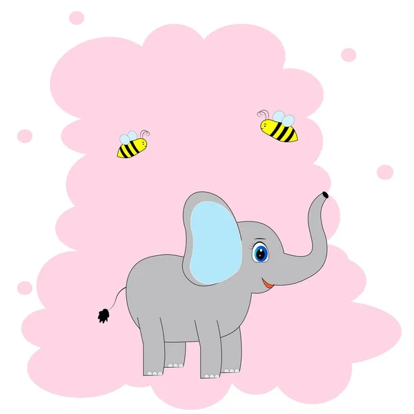 Niedlichen Elefanten Illustration Kinderzimmer Dekor Poster — Stockfoto