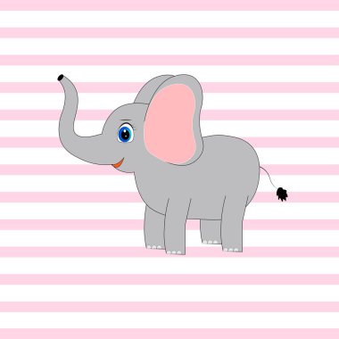 Şirin fil illüstrasyonu bebek odası afişi