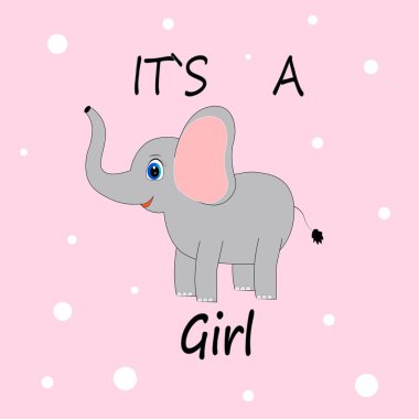 Şirin fil illüstrasyonu bebek odası afişi