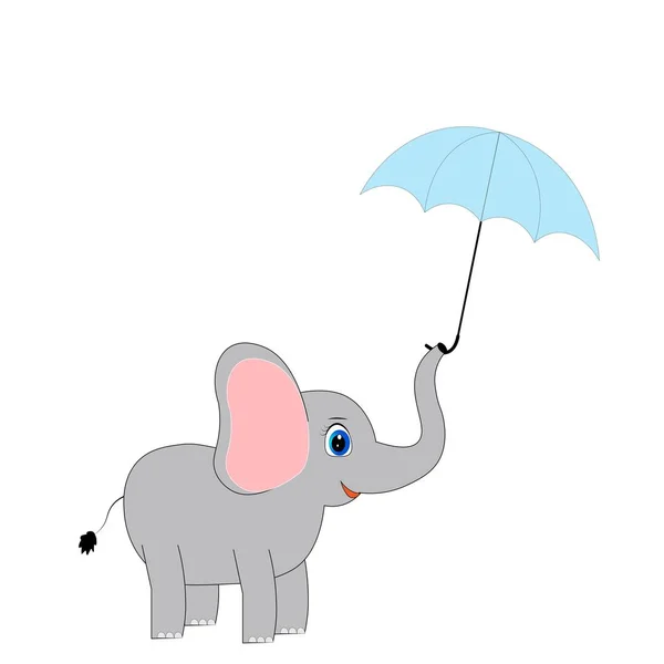 Bonito Elefante Ilustração Berçário Decoração Cartaz — Fotografia de Stock
