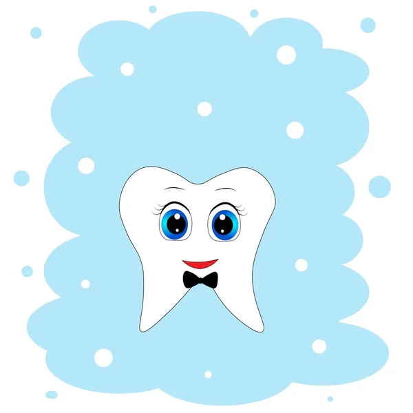 Χαριτωμένο Οδοντιατρική Αφίσα Απεικόνιση Των Δοντιών — Φωτογραφία Αρχείου