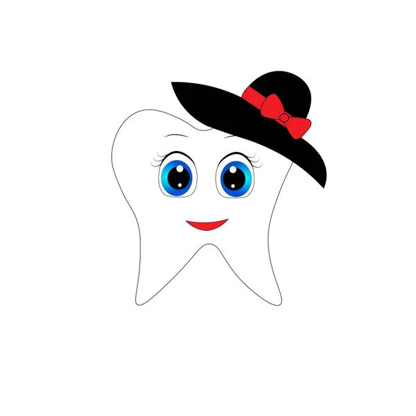 Ładny Ząb Ilustracja Stomatologiczny Plakat — Zdjęcie stockowe