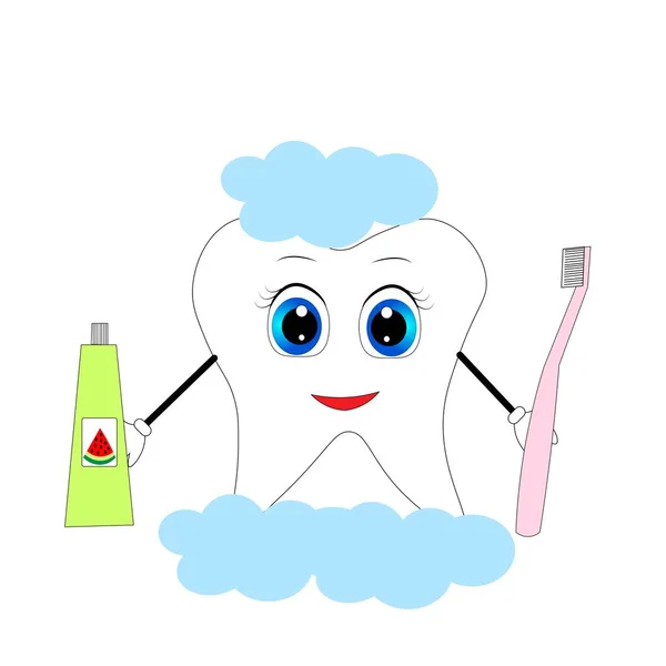 Cute Tooth Illustration Dental Poster — Stock Photo, Image