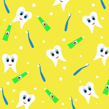 Şirin diş çizimi bebek odası dekoru dişçi posteri 