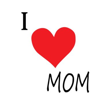 mother`s day text illustration love heart poster