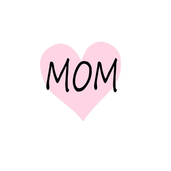 Mother Day Text Illustration Love Heart Poster — Zdjęcie stockowe