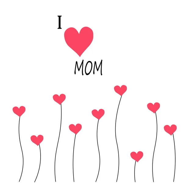 Mother Day Text Illustration Love Heart Poster — ストック写真