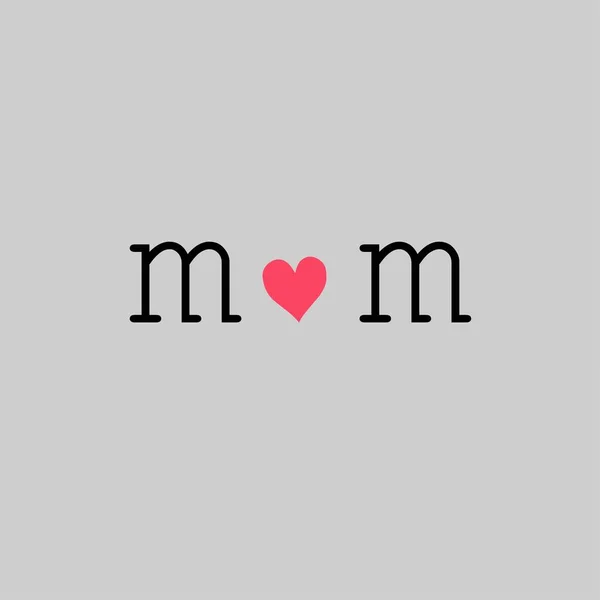 Mother Day Text Illustration Love Heart Poster — 图库照片