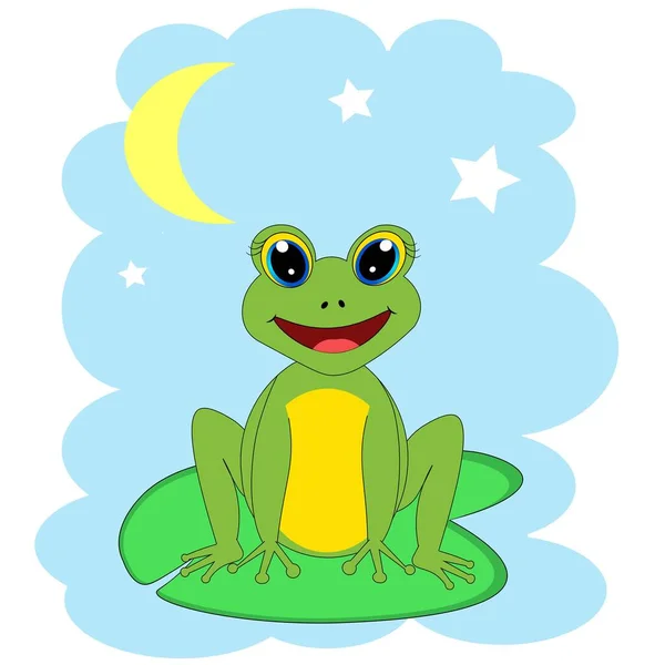 Cute Frog Illustration Nursery Decor — Stock Photo, Image