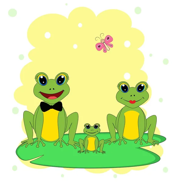 Χαριτωμένο Βάτραχος Εικονογράφηση Διακόσμηση Παιδικό Δωμάτιο — Φωτογραφία Αρχείου