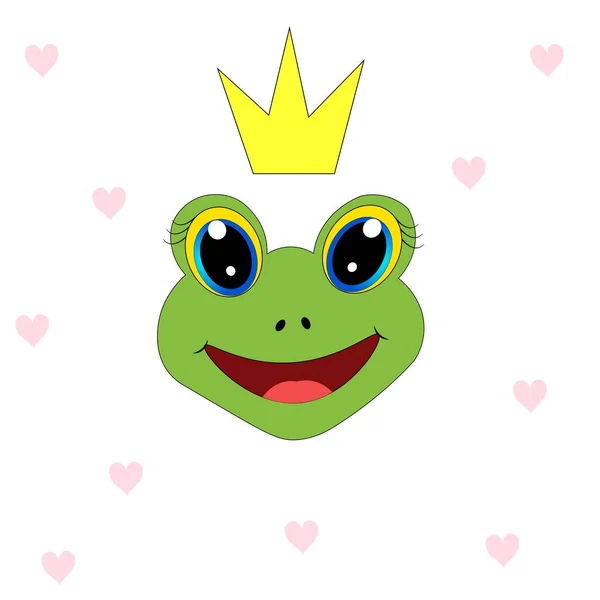 Cute Frog Illustration Pattern Nursery Decor — Stock Photo, Image