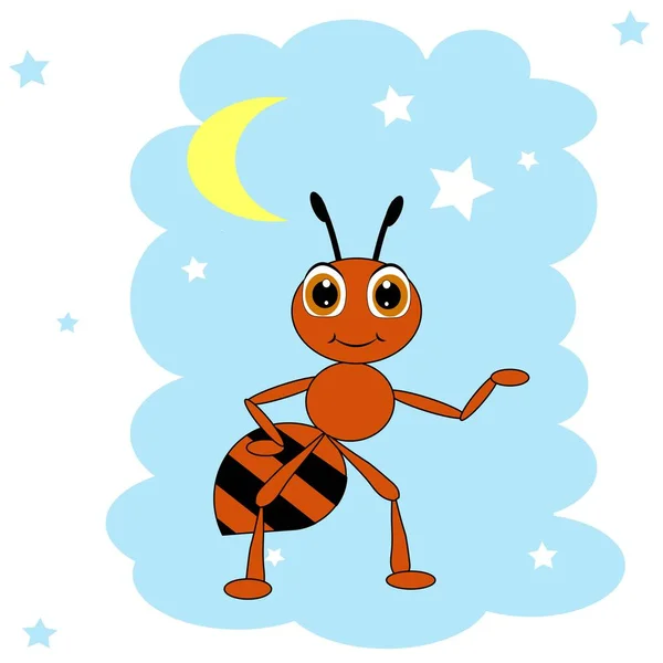 Ładny Mrówka Ilustracja Przedszkole Wystrój — Zdjęcie stockowe