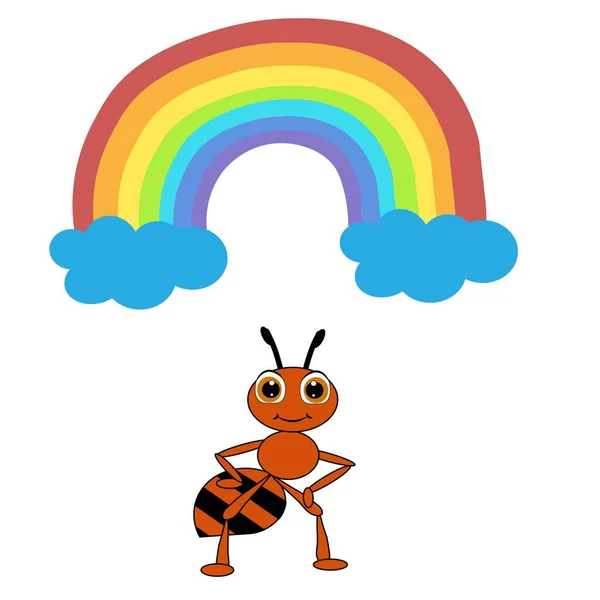 Ładny Mrówka Ilustracja Przedszkole Wystrój — Zdjęcie stockowe
