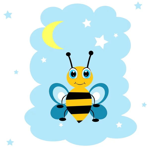 Lindo Abeja Ilustración Guardería Decoración — Foto de Stock