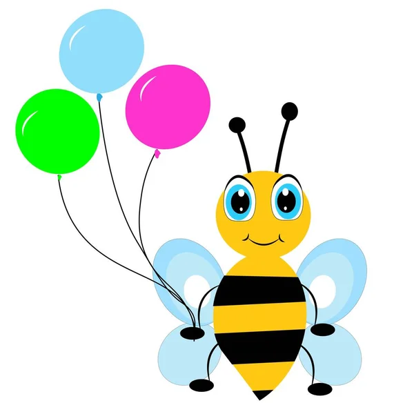 Słodkie Pszczoła Ilustracja Przedszkole Wystrój — Zdjęcie stockowe