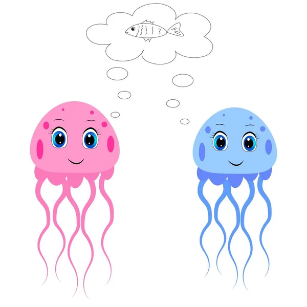 cute cartoon jellyfish illustration nursery decor