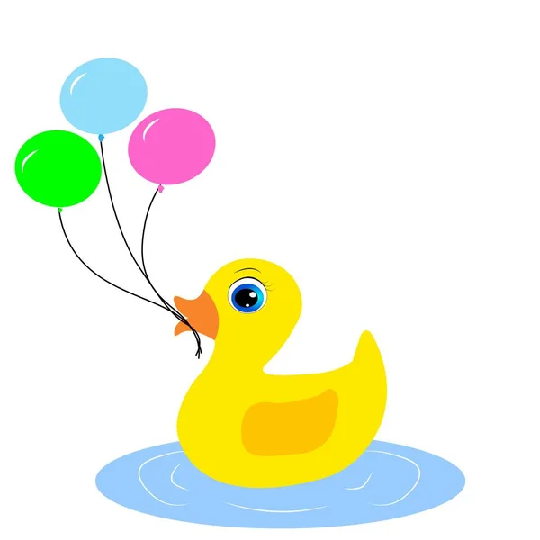 可爱的鸭插图幼儿装饰 — 图库照片
