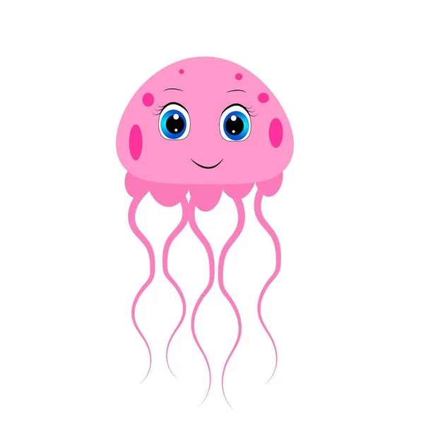 Bonito Desenho Animado Medusa Ilustração Viveiro Decoração — Fotografia de Stock