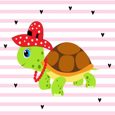 Şirin kaplumbağa karikatür çizimi