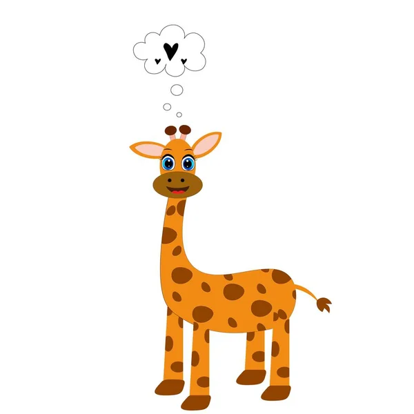 可爱的长颈鹿卡通插图 — 图库照片