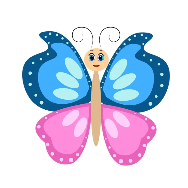 Cute Colorful Butterfly Cartoon Illustration — Stock Photo, Image