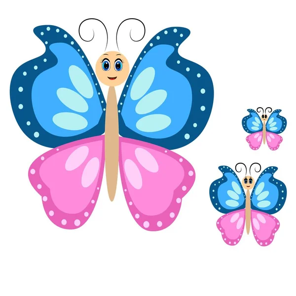 Niedlich Bunte Schmetterling Cartoon Illustration — Stockfoto