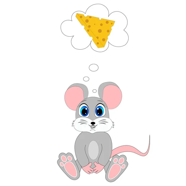 Bonito Mouse Desenho Animado Personagem Ilustração — Fotografia de Stock