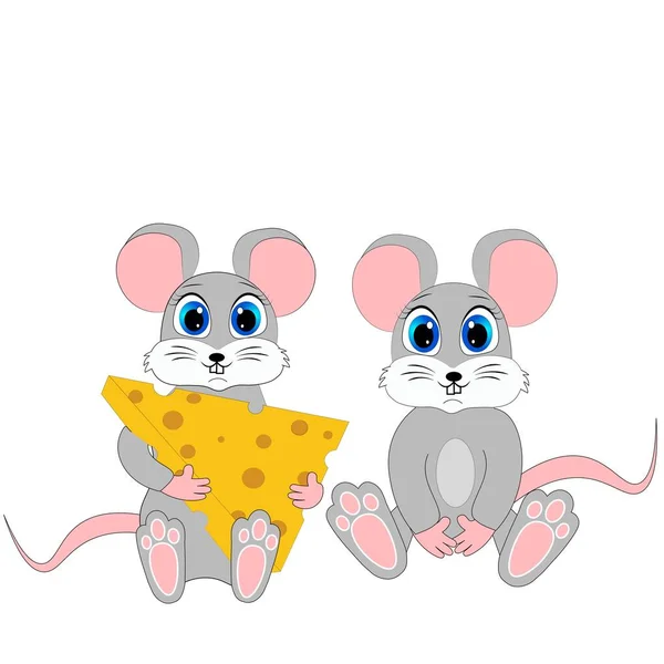 Carino Mouse Cartone Animato Personaggio Illustrazione — Foto Stock