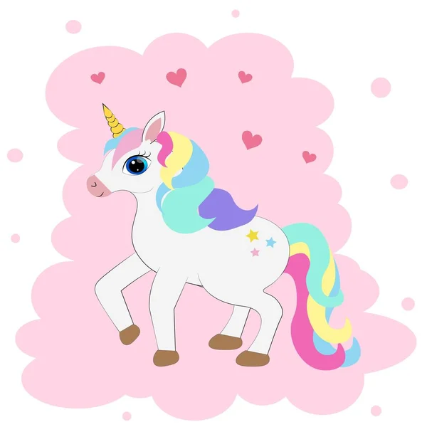 Cute Colorful Unicorn Cartoon Illustration — Stock Photo, Image