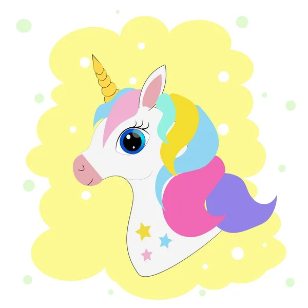 cute colorful unicorn cartoon illustration