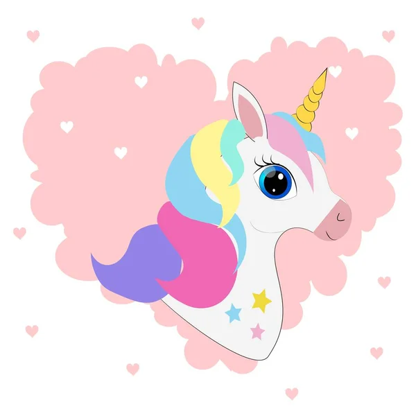 Cute Colorful Unicorn Cartoon Illustration — Stock Photo, Image