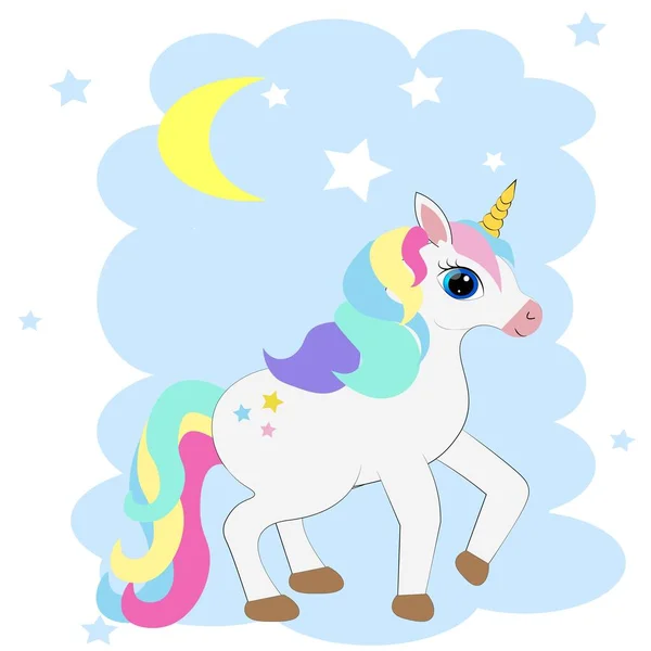 Lindo Colorido Unicornio Ilustración Dibujos Animados — Foto de Stock