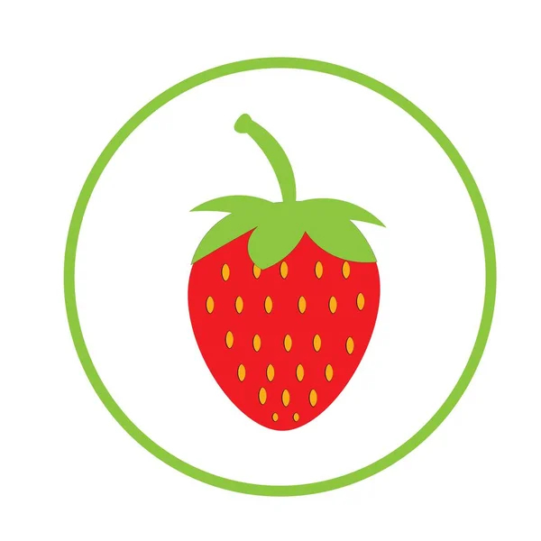 Fresh Strawberry Fruit Cartoon Illustration — Stock Photo, Image