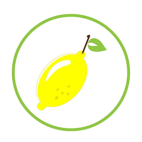 Färsk Citron Frukt Tecknad Illustration — Stockfoto