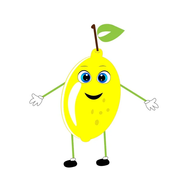 Ilustración Dibujos Animados Fruta Limón Fresca — Foto de Stock