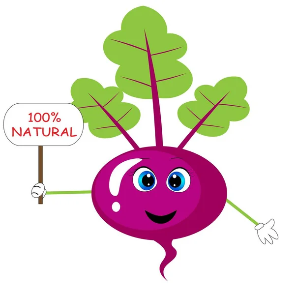 Healthy Beetroot Cartoon Illustration Vegan Food — Stock Photo, Image