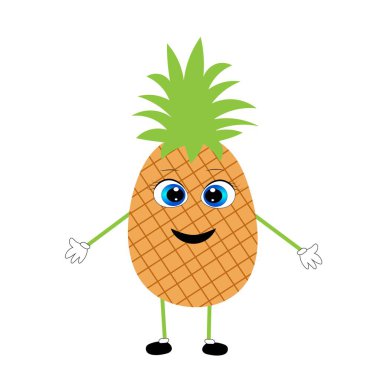 Doğal ananas çizimi. organik meyve