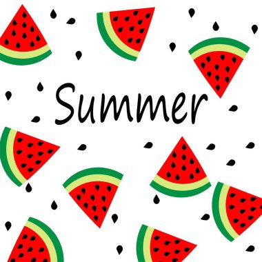 Tatlı, taze karpuz deseni çizimi. yaz meyvesi