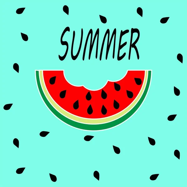 Süße Und Reife Sommer Wassermelonenmuster Illustration — Stockfoto