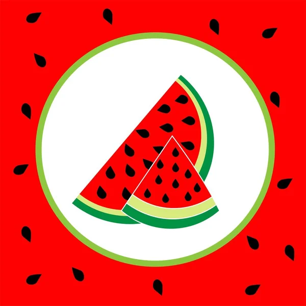 Söt Och Mogen Sommar Vattenmelon Mönster Illustration — Stockfoto