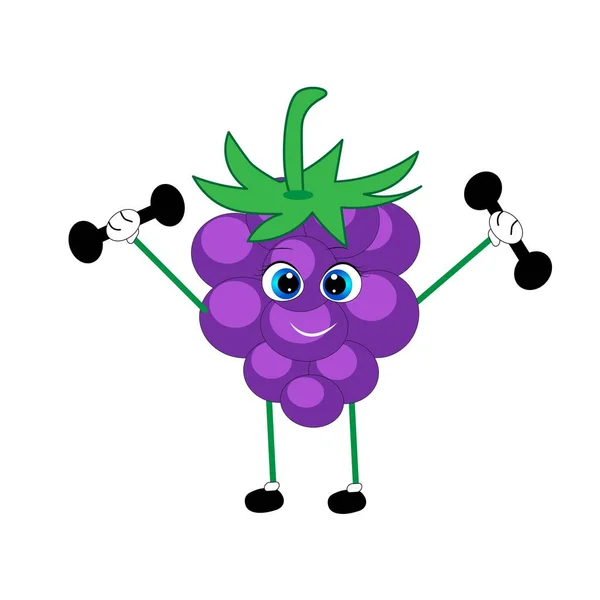 healthy blackberry  cartoon illustration  . organic natural fruit