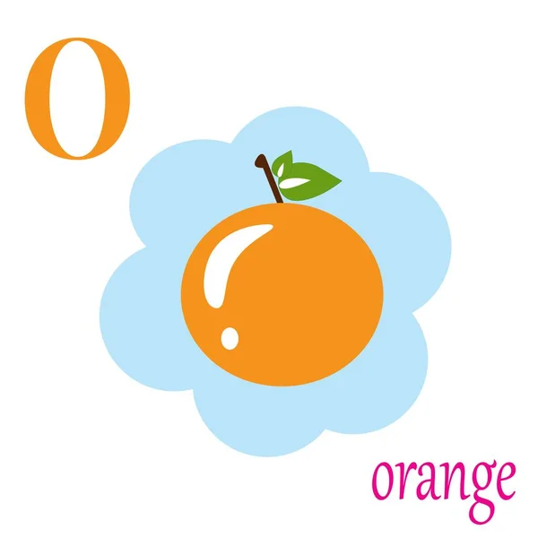 O es para el alfabeto de ilustración naranja — Archivo Imágenes Vectoriales