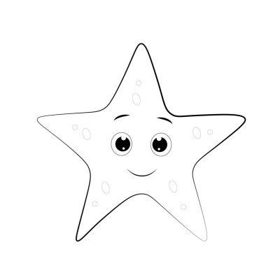 Deniz yıldızı, deniz yıldızı yaz karikatür dizaynı beyaz arka planda izole edilmiş. resimleme.