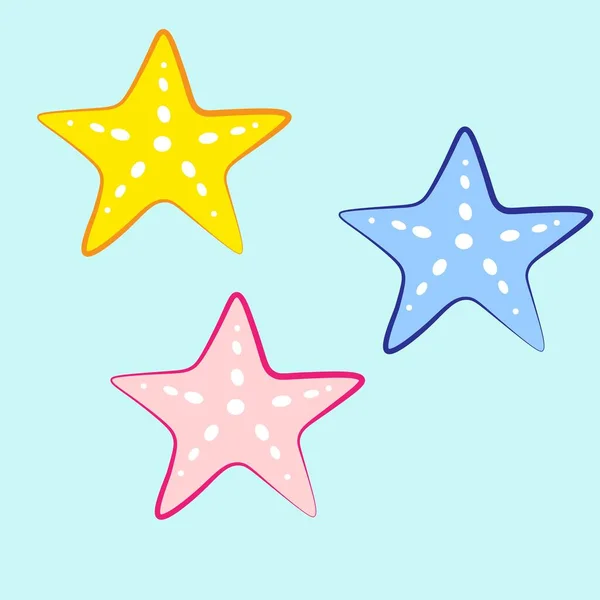 Морские Звезды Морская Звезда Летний Дизайн Мультфильма Изолированы Белом Фоне — стоковое фото