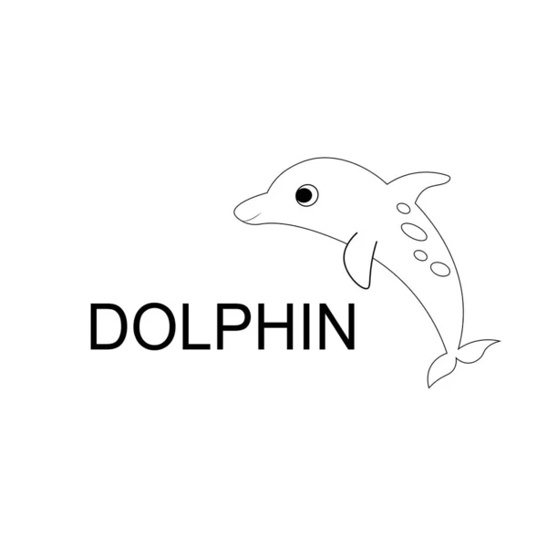Χαριτωμένο Δελφίνι Εικονογράφηση Κινουμένων Σχεδίων Καλοκαίρι — Φωτογραφία Αρχείου