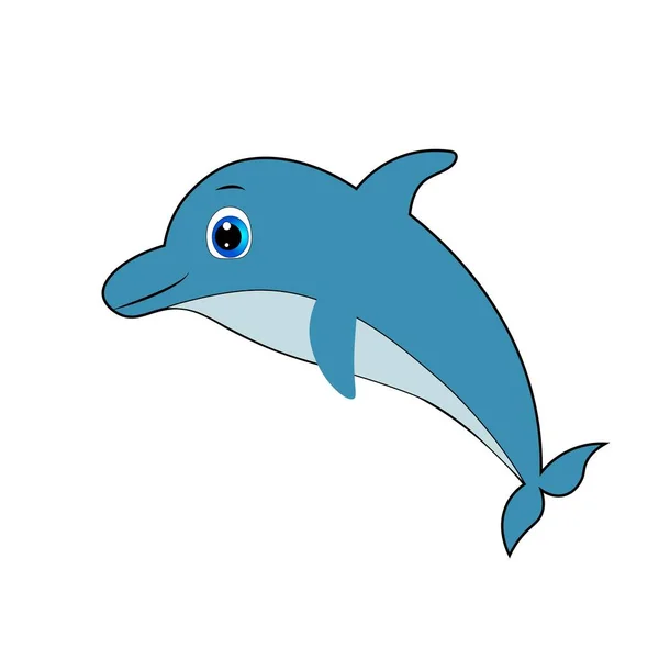 cute dolphin cartoon illustration, summer