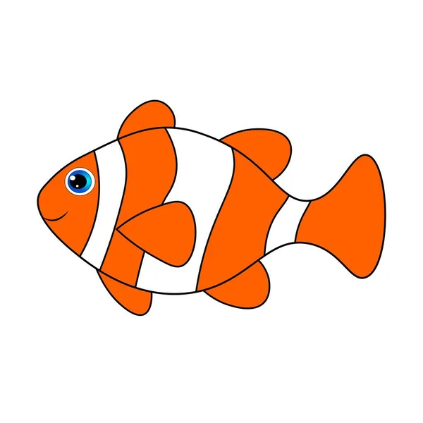 Roztomilý Klaun Ryby Kreslené Ilustrace Mořský Život Mořské Zvíře — Stock fotografie